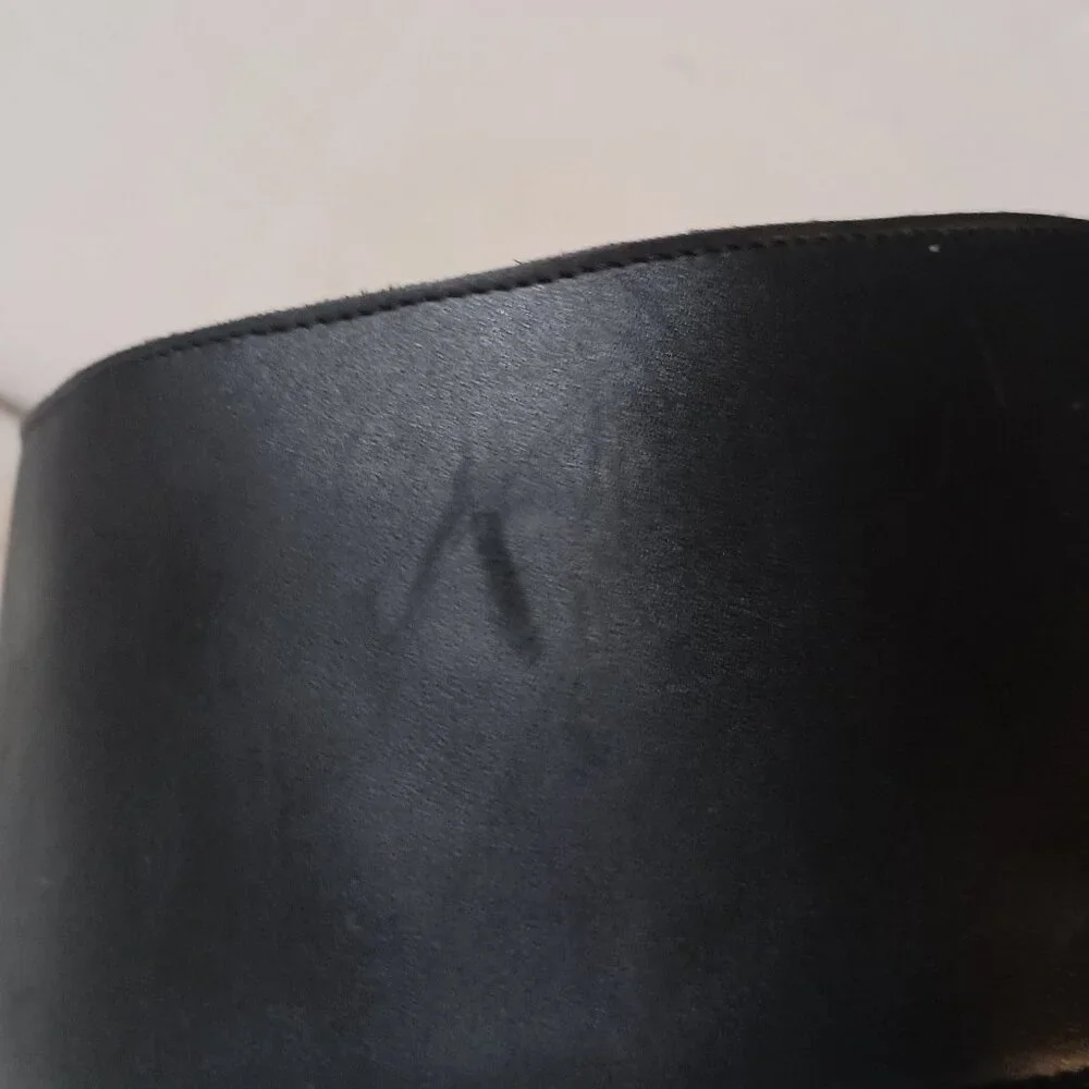 Frau Black Leather Knee High Boots Womens Size 8 - Picture 10 of 16